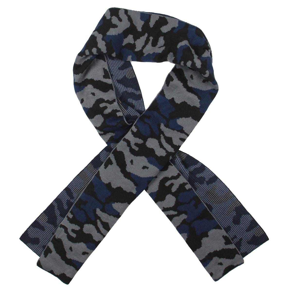 Steve Madden Mens Camo Winter Scarf Navy O/S