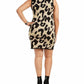 Planet Gold Womens Animal Print Coctail Sweaterdress Beige 1X