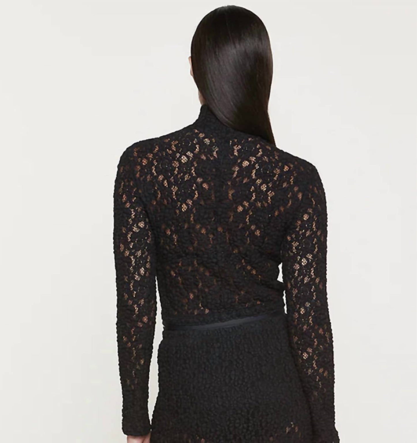 Enza Costa - Puckered Lace Long Sleeve Mockneck