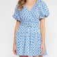 Entro - V-Neck Puff Sleeve Mini Dress