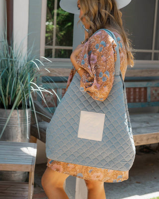 Care Tucker - Maxi Quilted Denim Tote Bag