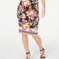Thalia Sodi Women's Zipper Printed Scuba Skirt  Black Size Extra Large
