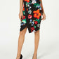 Thalia Sodi Women's Printed Floral Scuba Skirt Black Size 2 Extra Large