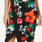 Thalia Sodi Women's Printed Floral Scuba Skirt Black Size 2 Extra Large