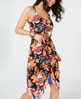 Thalia Sodi Women's Belted Handkerchief-Hem Dress Size Large