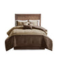 7 Piece Faux Suede Comforter Set Brown California King