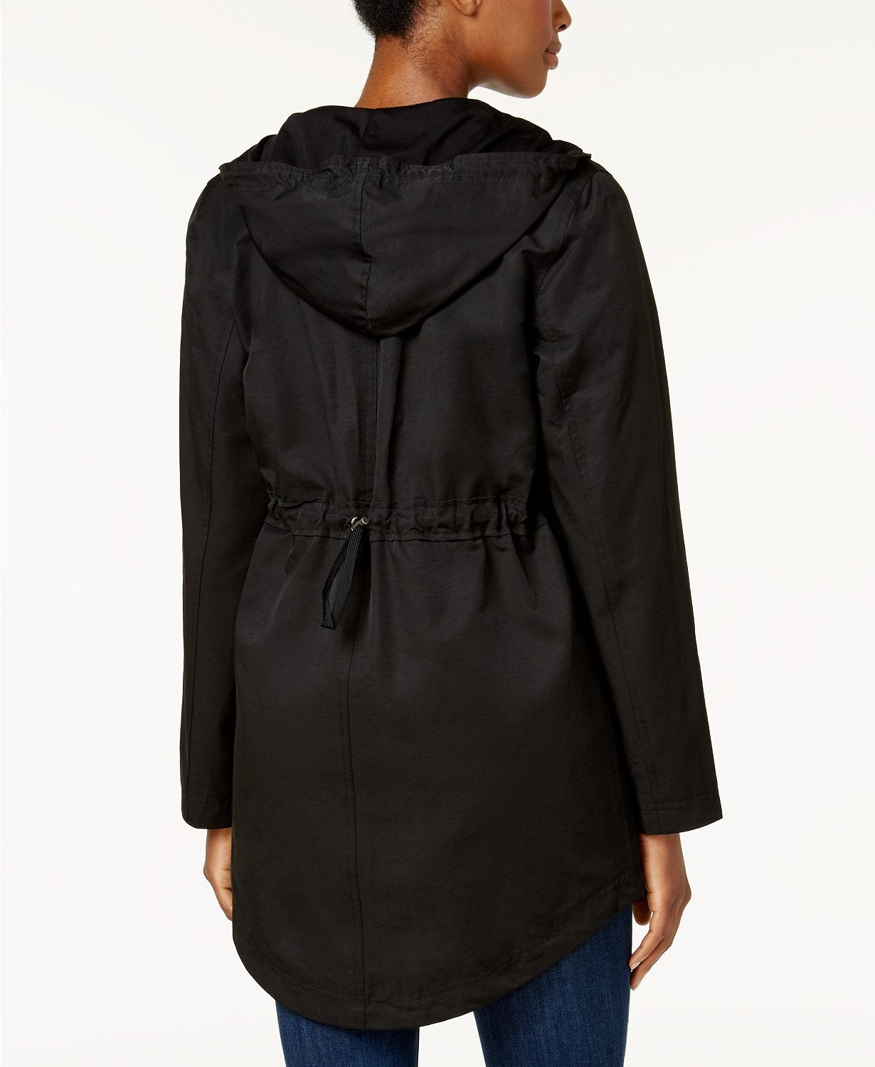 Style & Co Women's Hooded Anorak Jacket Black Size Large