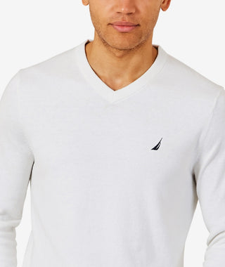 Nautica Men's Navtech Performance Classic Fit Soft V Neck Sweater White Size XX-Large
