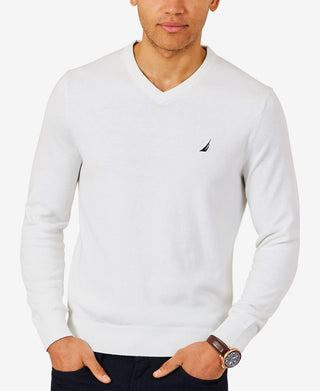 Nautica Men's Navtech Performance Classic Fit Soft V Neck Sweater White Size XX-Large