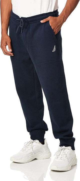 Nautica Men's Classic Fit Super Soft Knit Fleece Jogger Pants Blue Size Large