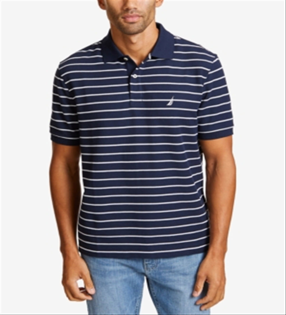 Nautica Men's Striped Deck Polo Shirt Blue Size XX-Large