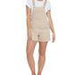 Seven7 Womens Juniors Side Button Adjustable Straps Shortalls Beige M