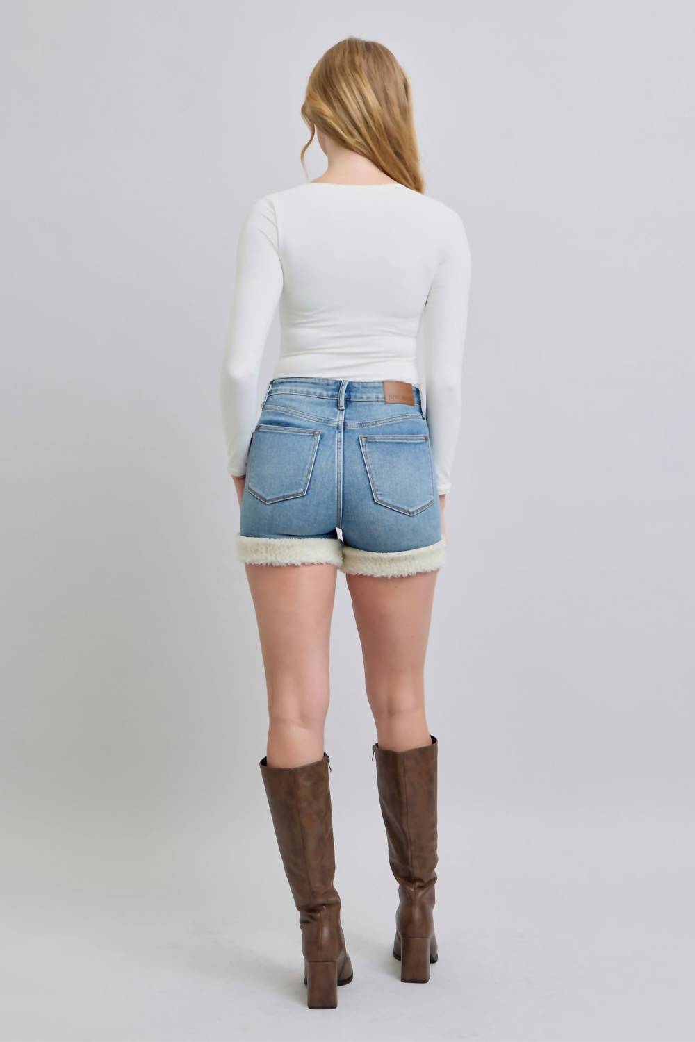 Judy Blue - High Waisted Tummy Control Shearling Cuff Shorts