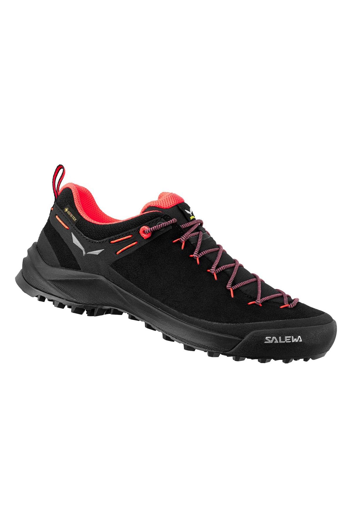 Salewa Wildfire Leather Women's Shoes - Black/Fluo Coral