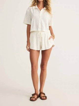 Z Supply - Madrid Knit Eyelet Button Up Top