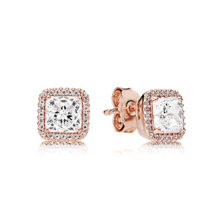 Pandora - Women's Square Sparkle Halo Stud Earrings