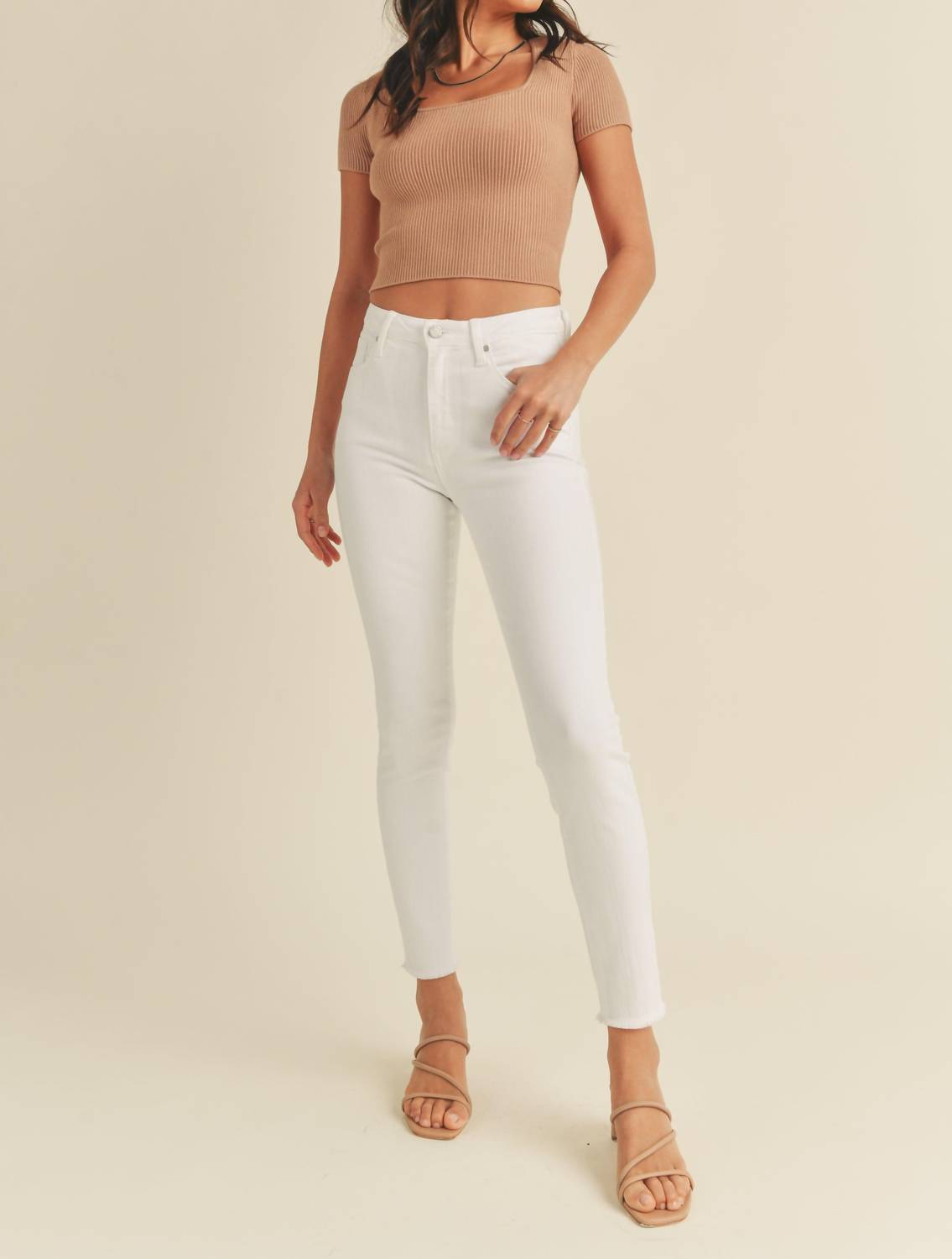 Just Black Denim - Skinny Mini Fray Hem Jean