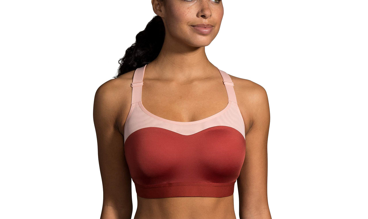 Brooks Dare Racerback Women's High Impact Sports Bra - Rosewood/Flamingo