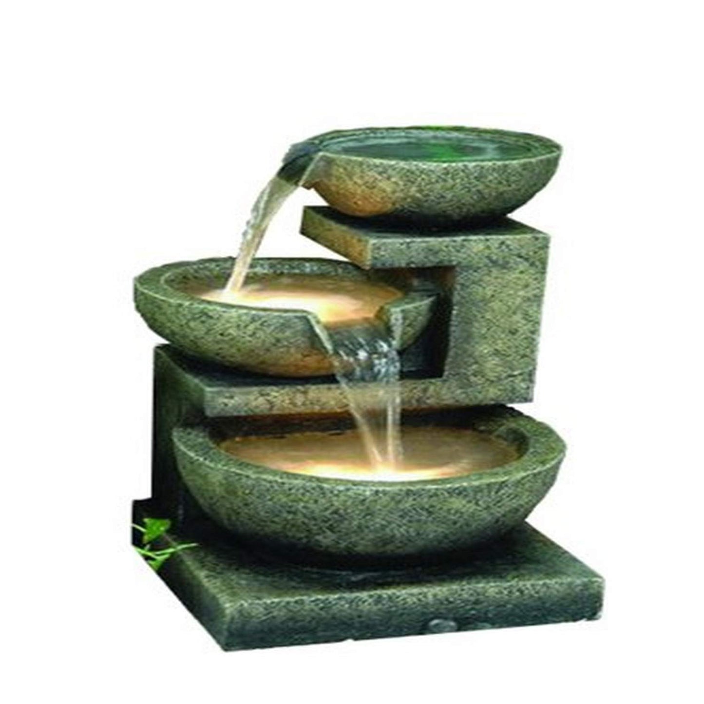 HiLine Gift Ltd ThreeBowl Fountain with Two Lights