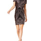 Jump Apparel Womens Juniors Printed Party T-Shirt Dress Black S
