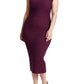 ELOQUII Women's Plus Size Cross Front Rib Midi Sweater Dress - 22/24, Merlot