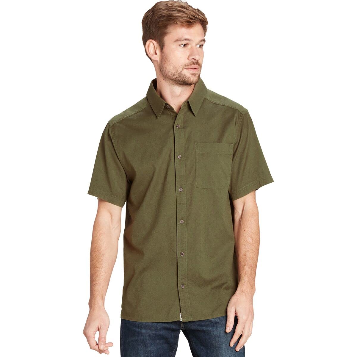 Tharu Voyage Men's Short Sleeve Shirt in Evergreen