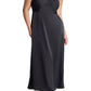 ELOQUII Women's Plus Size Halter Neck Satin Maxi Dress - 20, Black Onyx