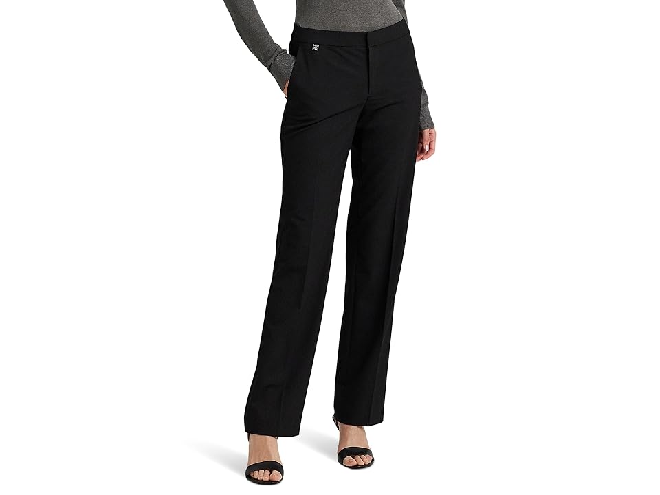 LAUREN Ralph Lauren Straight-Leg Pant (Black) Women's Jumpsuit & Rompers One Piece