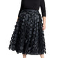 ELOQUII Women's Plus Size Dimensional Dot Full Skirt - 26, Black Onyx
