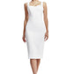 Dress the Population Women's Nicole Sleeveless Bodycon Stretch Midi Sheath Dress, Off White, X-Large