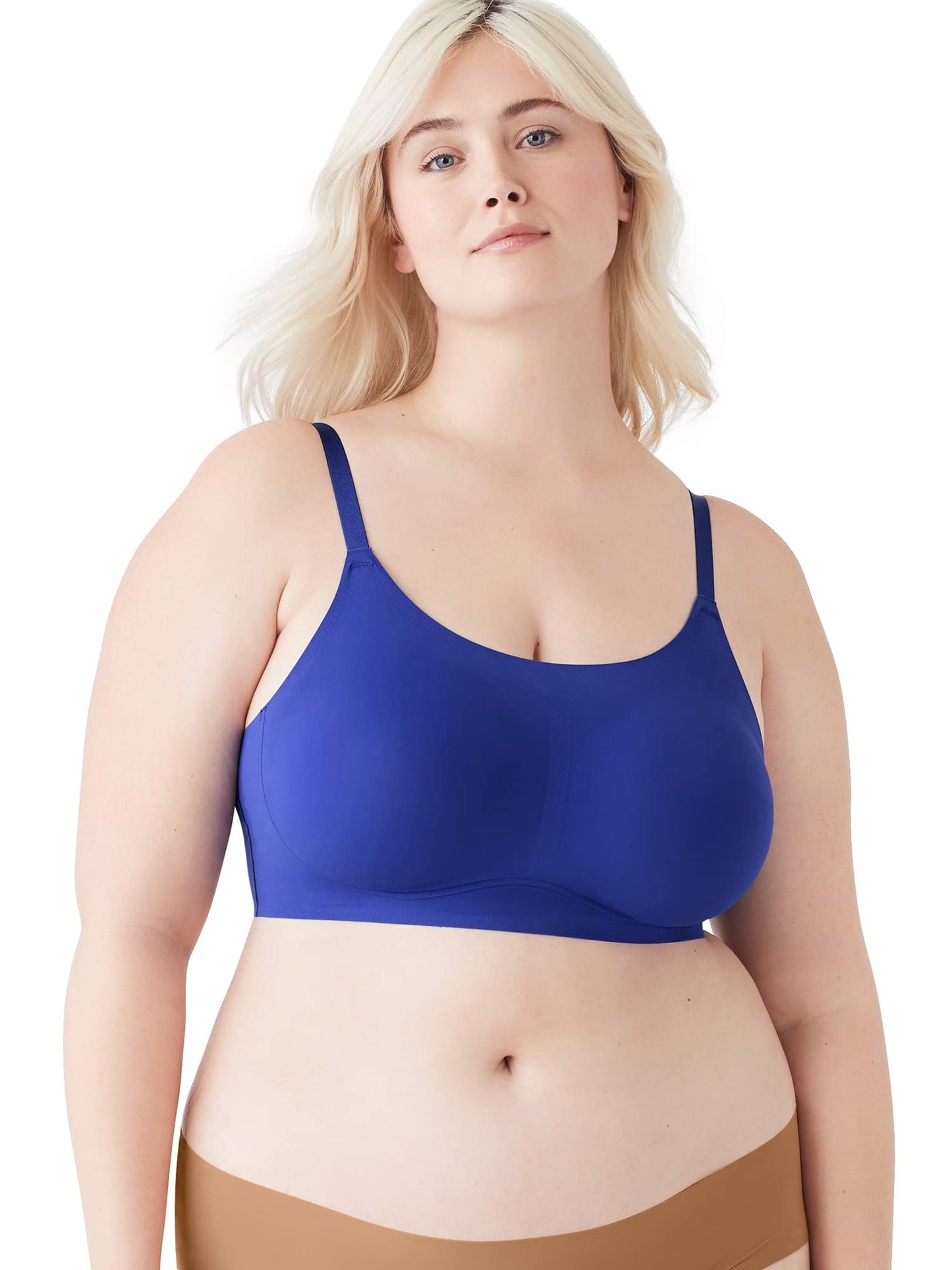 True & Co. Women's True Body Lift Scoop Adjustable Strap Bra, Laguna Blue
