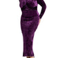 ELOQUII Women's Plus Size Twist Bodice Velvet Maxi Dress - 16, Magnificent Purple