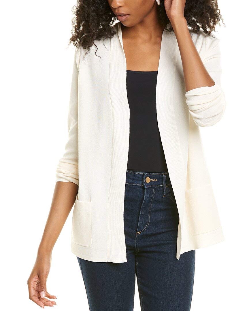 Jones New York Women's Classic Icon Long Sleeve Cardigan, Jones White, M