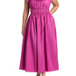 ELOQUII Women's Plus Size Pleated Ruffle Neckline Midi Dress - 16, Vivid Viola