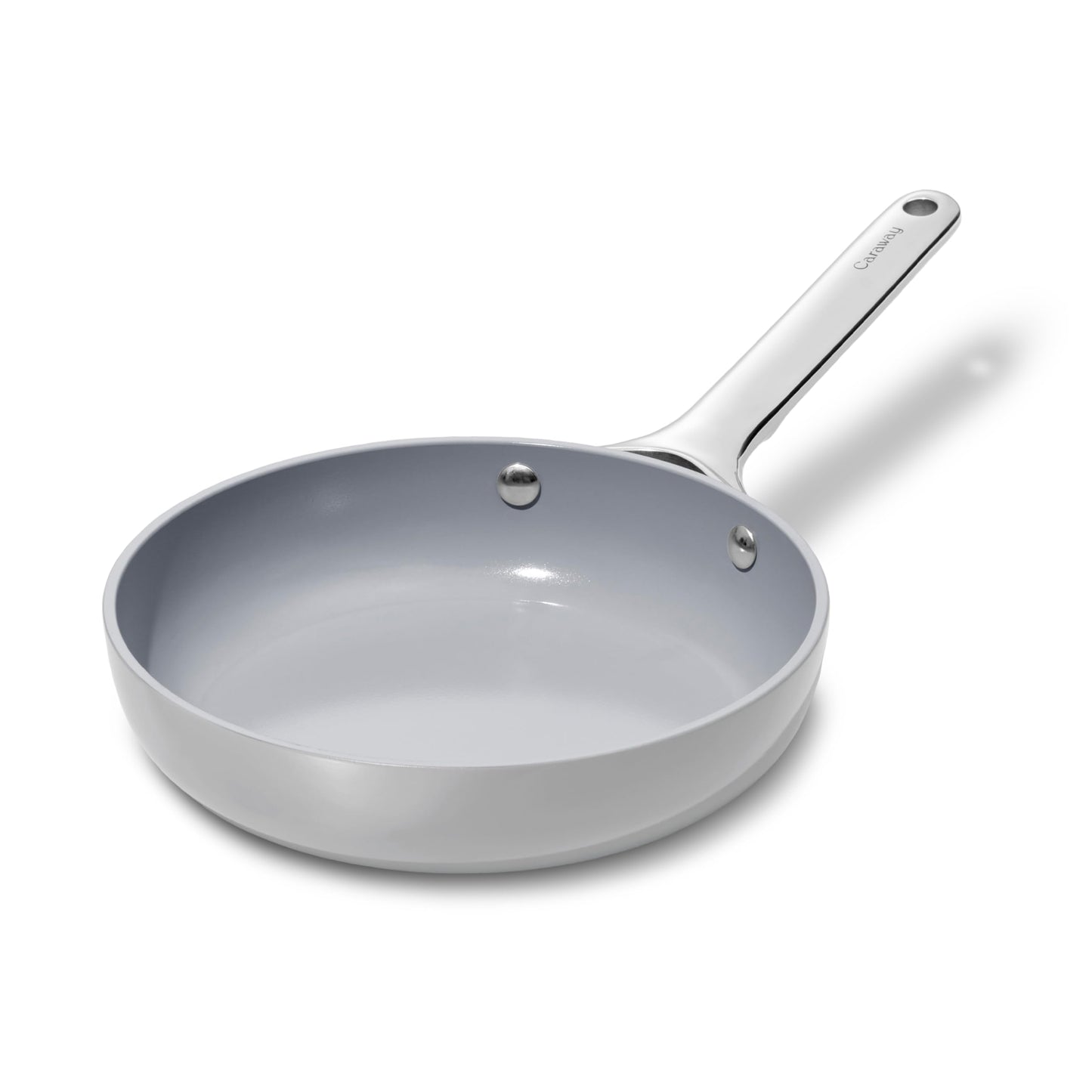Caraway Nonstick Ceramic Mini Fry Pan 105 qt 8  Non Toxic PTFE  PFOA Free  Oven Safe  Compatible with All Stovetops Gas Electric  Induction  Gray