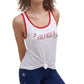 Tommy Hilfiger Sport Womens Shimmering Star Logo Knot Front Tank Top White S
