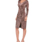 Vince Camuto Women's Metallic Animal-Print Stretch Dress Black Size 2
