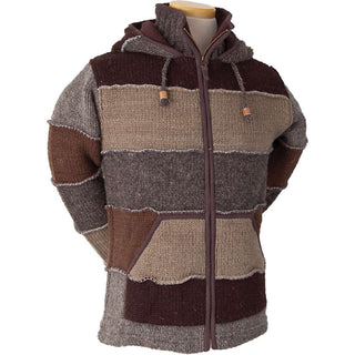 Laundromat Patchwork Jacket - Dark Brown