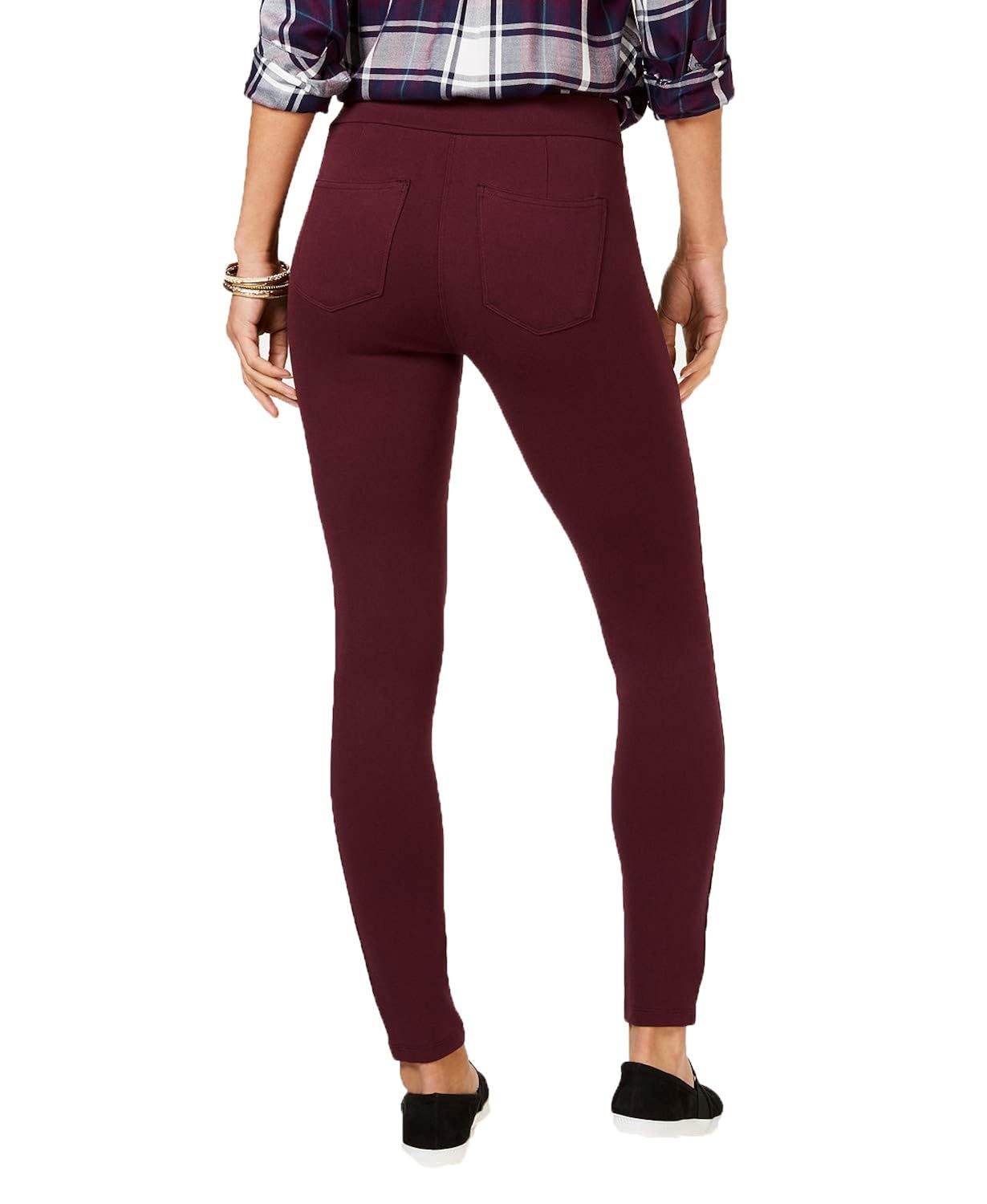 Style & Co Women's Petite Seam-Front Ponte-Knit Leggings Berry Jam Size Small