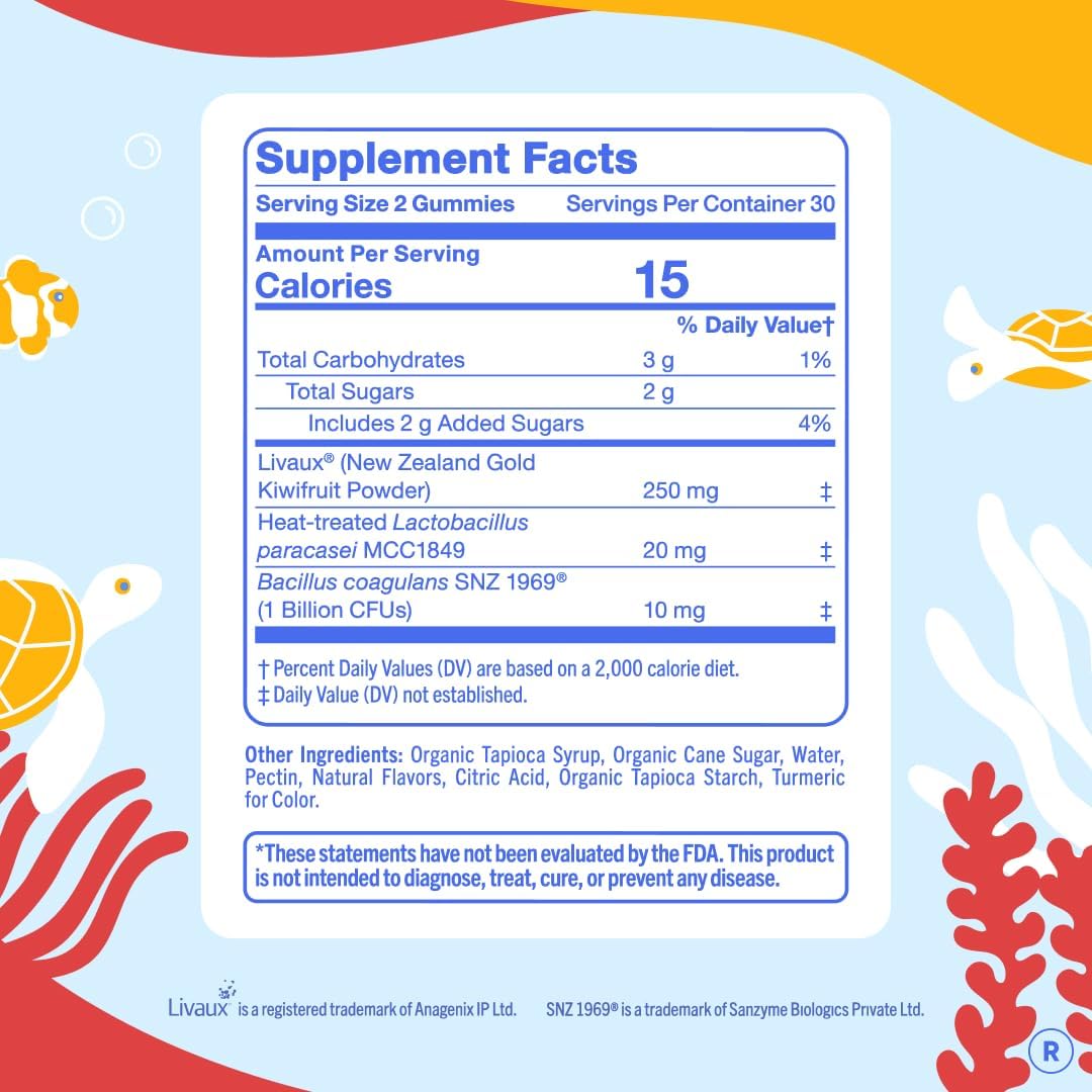 FIRST DAY Kids 3-in-1 Probiotic Gummies – Prebiotic + Probiotic + Postbiotic Supplement – Supports Digestive & Oral Health, Immune Function & Energy Levels – 30-Day Supply