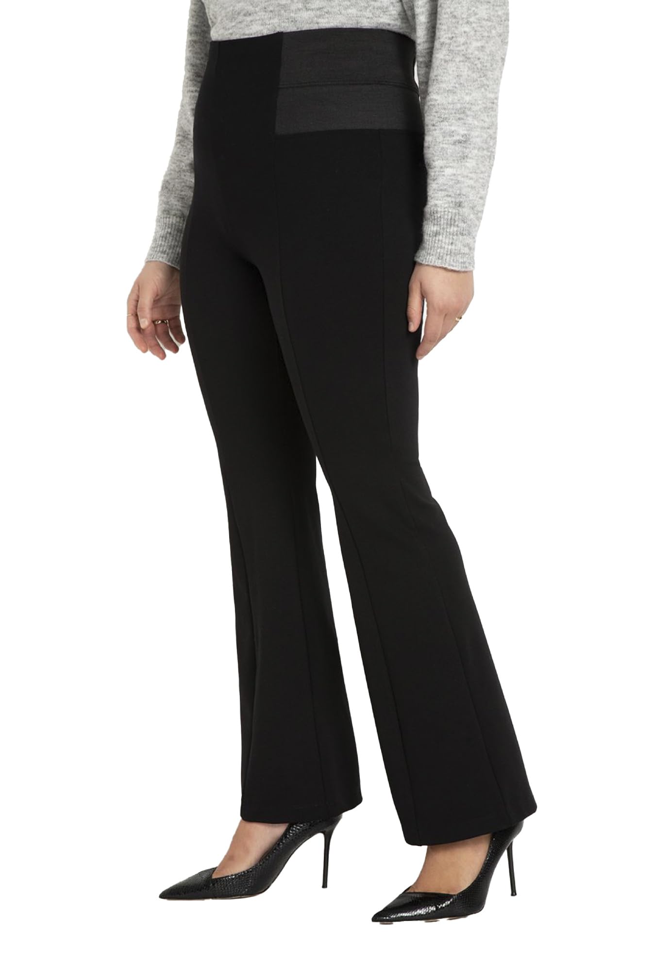 ELOQUII Women's Plus Size Miracle Flawless Flare Leg Pant - 16, Totally Black