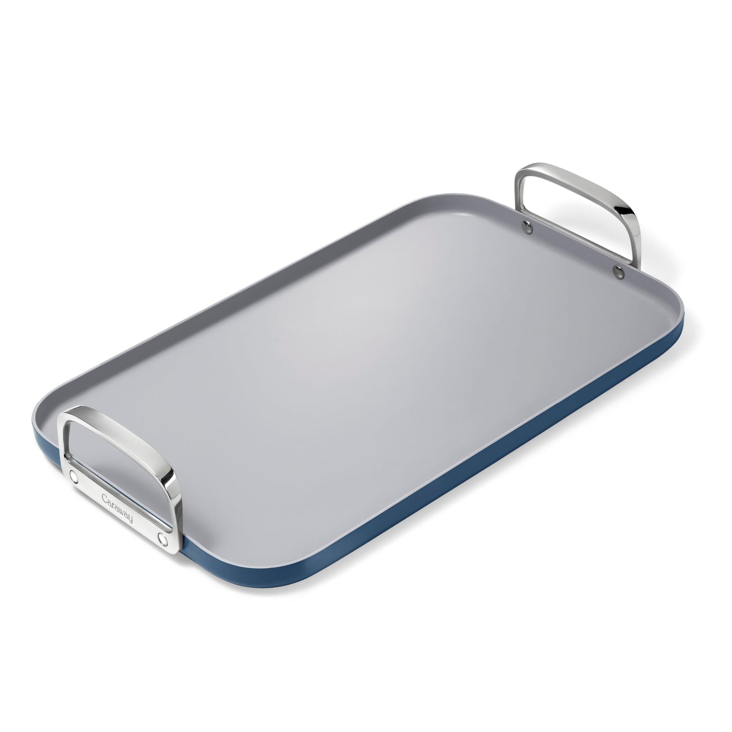 Caraway Double Burner Griddle  19x12 Griddle Pan  NonStick Ceramic Coated  Non Toxic PTFE  PFOA Free  Oven Safe  Compatible with All Stovetops  Navy
