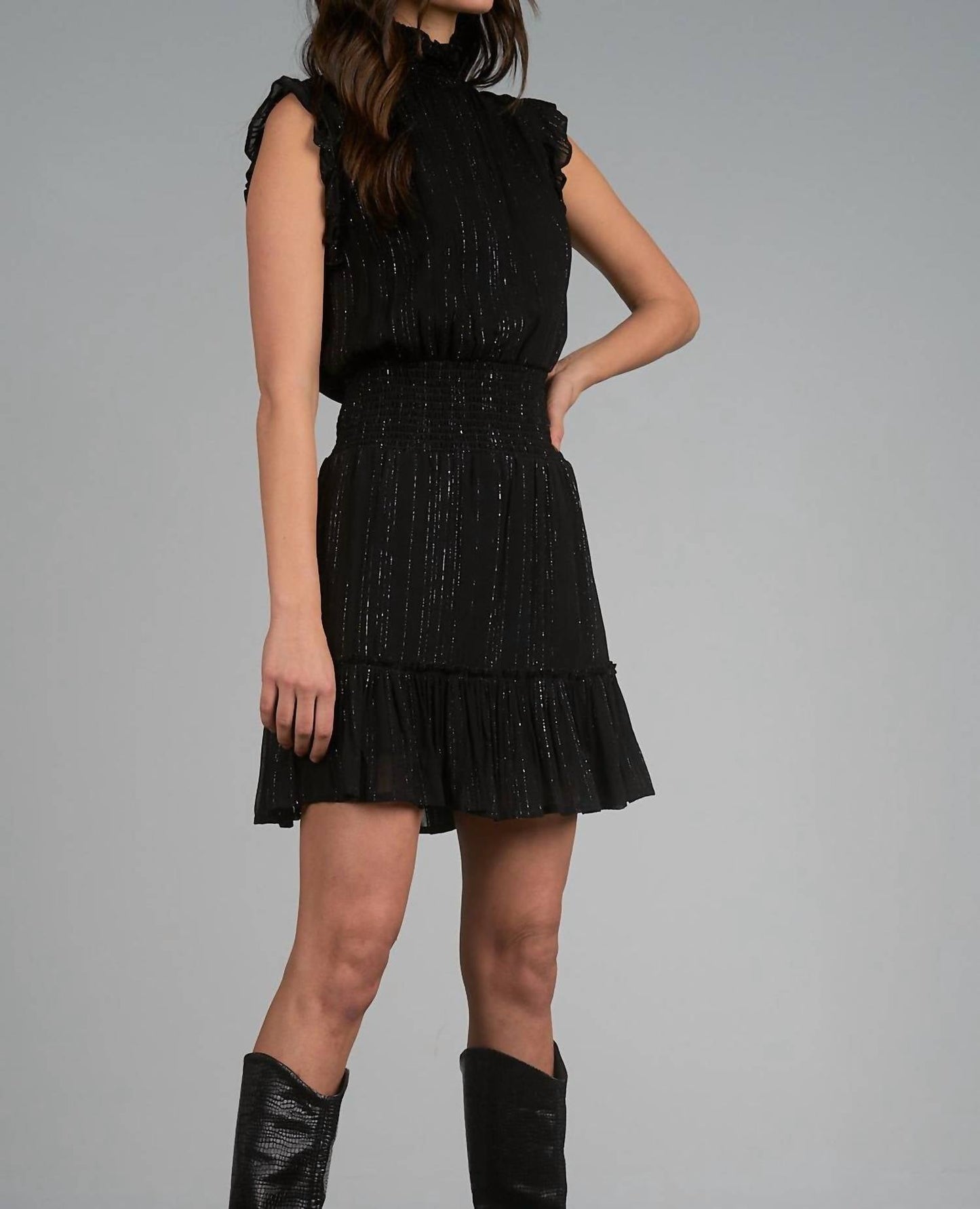 Elan - Clara Mock Neck Mini Dress