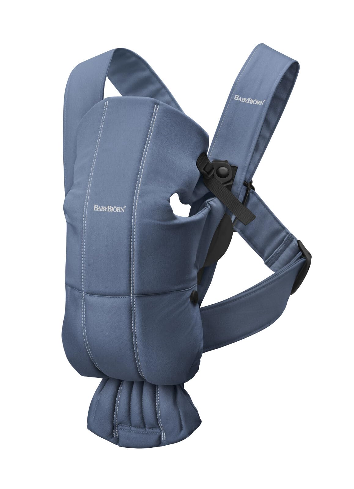BabyBjörn Baby Carrier Mini Vintage Indigo Woven  Newborn Carrier 725 lbs Ergonomic EasytoUse