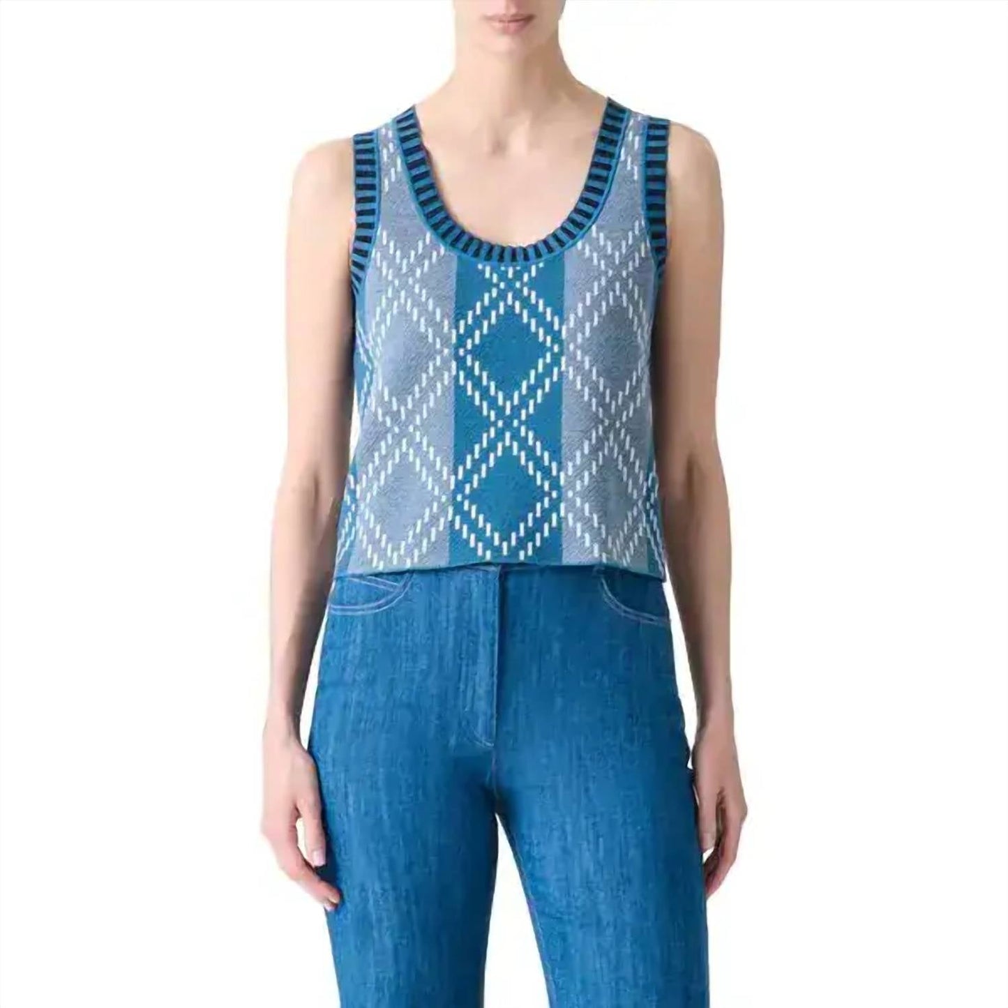Akris Punto - Merino Diamond Jacquard Knit Sweater Set
