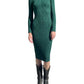 525 America - Emerald Ribbed Turtleneck Midi Dress