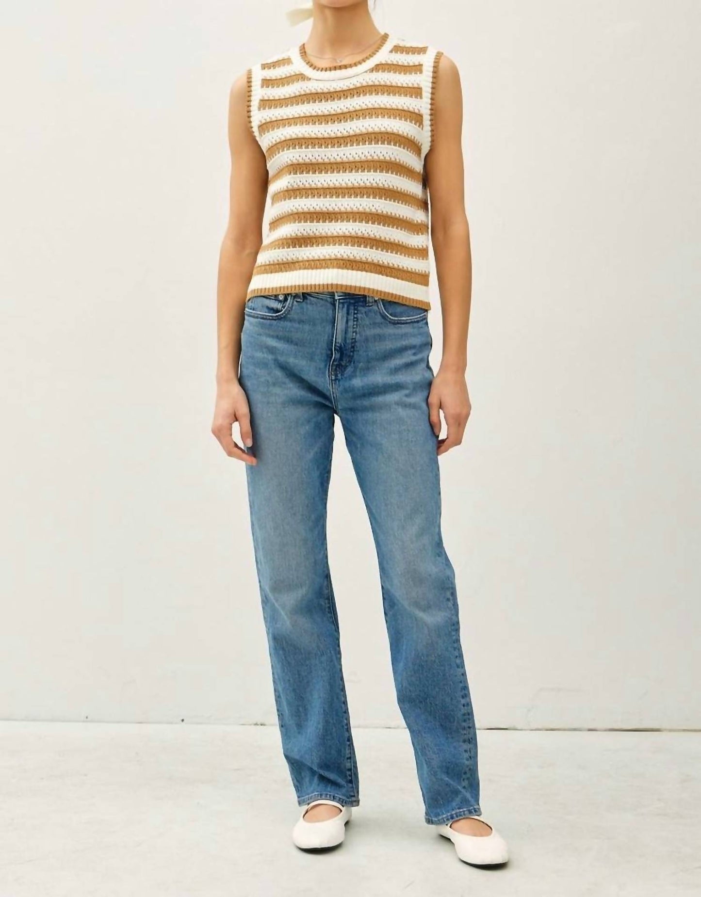 Be Cool - Stripped Sweater Tank Top