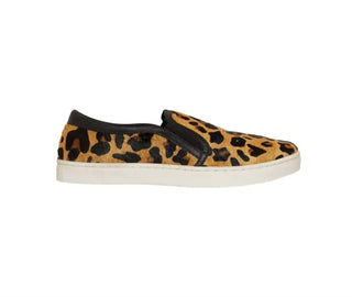 Myra - Women's Leather Leopard Hair On Hide Slip On Sneakers