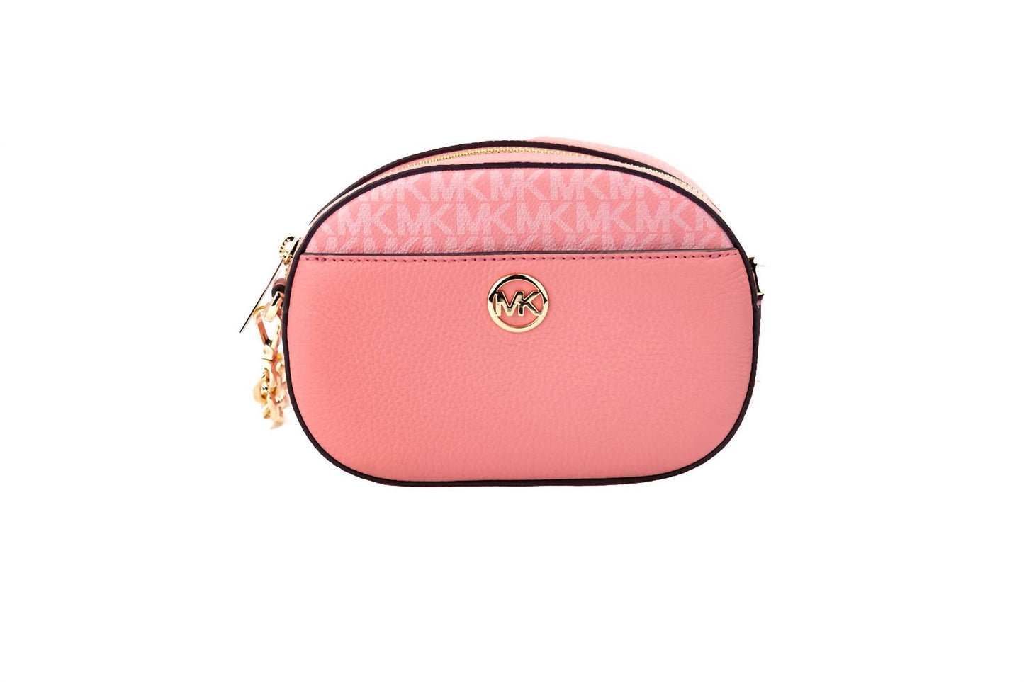 Michael Kors - Women's Jet Set Glam Leather Oval Crossbody Handbag Purse