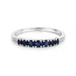 0.45 Carat Genuine Blue Sapphire and White Diamond 14K White Gold Ring